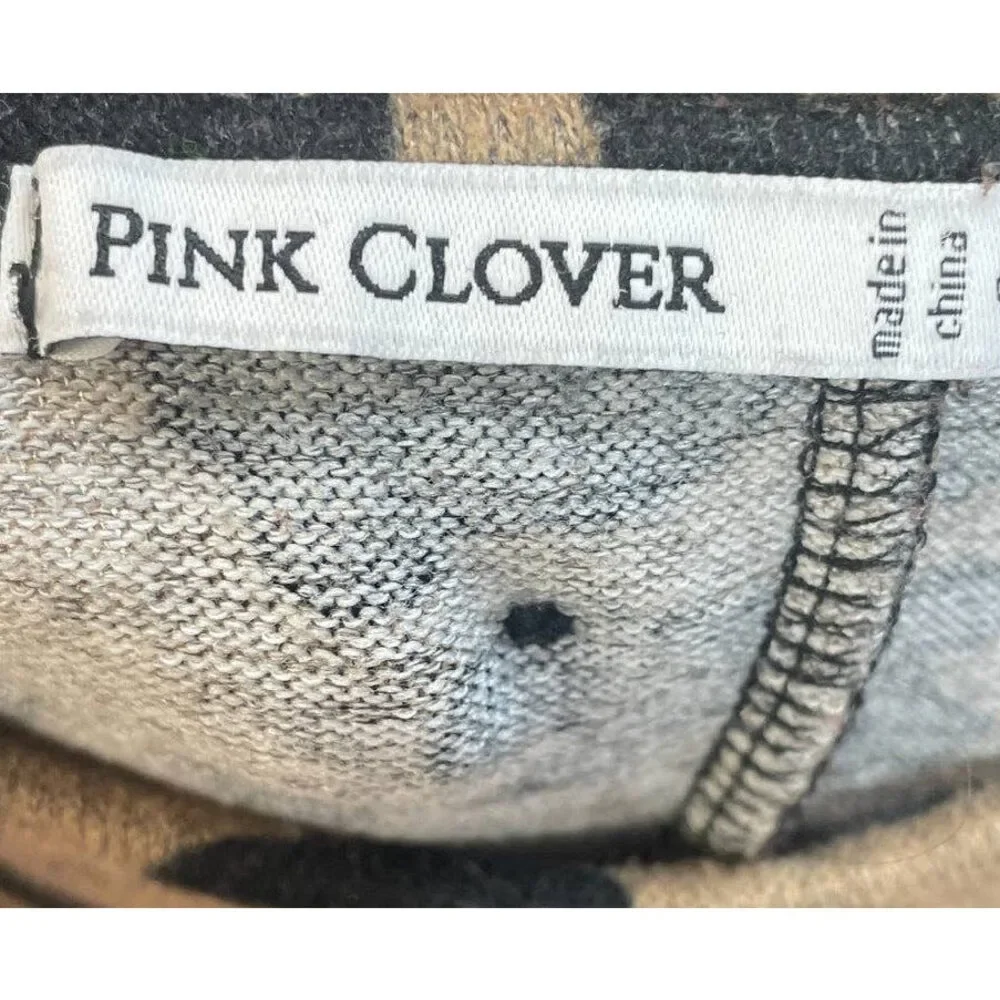 Pink Clover Womens Small Polyester Blend Leopard Spot Animal Print Sweater